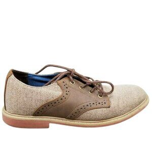 Kenneth Cole Reaction Spencer Kick Shoes Boys Brown Linen Lace Up Derby Size 2